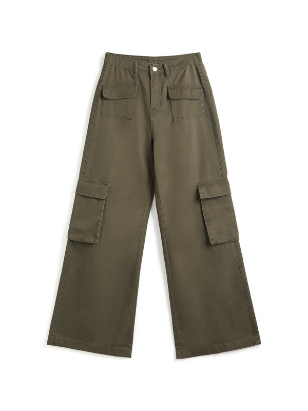 Vintage 90s Green Cargo Jeans-6