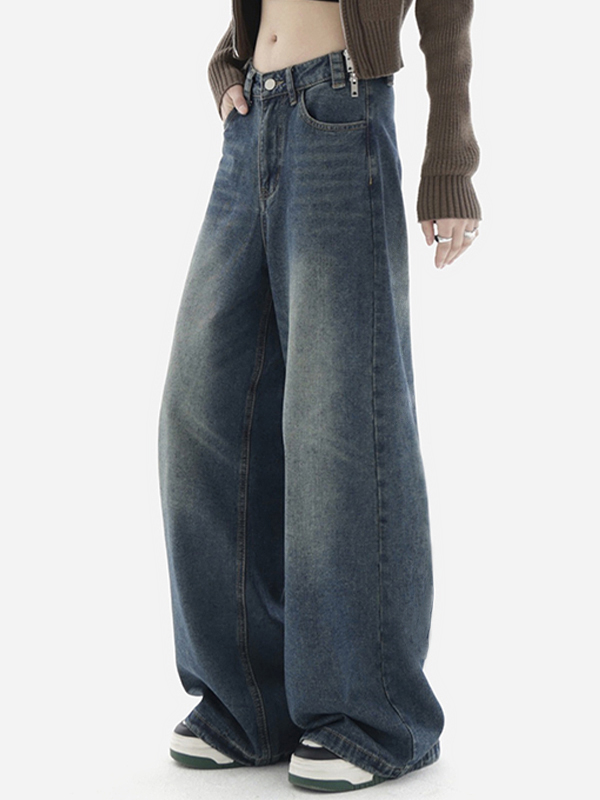 Blue Wash Baggy Boyfriend Jeans-2