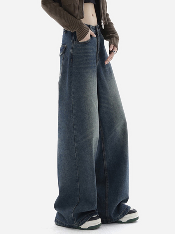 Blue Wash Baggy Boyfriend Jeans-3