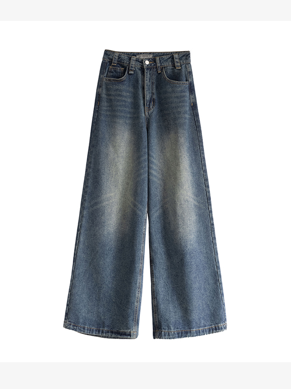 Blue Wash Baggy Boyfriend Jeans-4