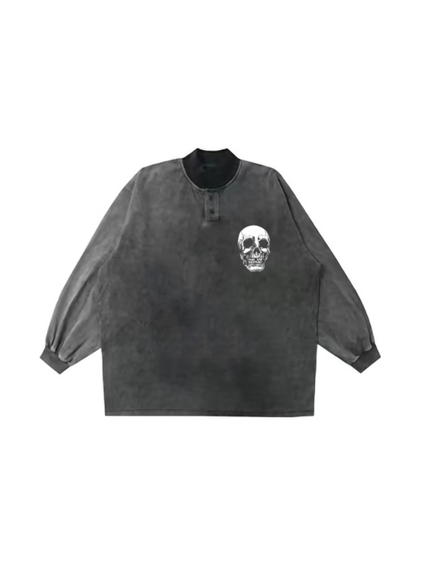 Men's Distressed Collar Neck Cross Print Sweatshirt-1