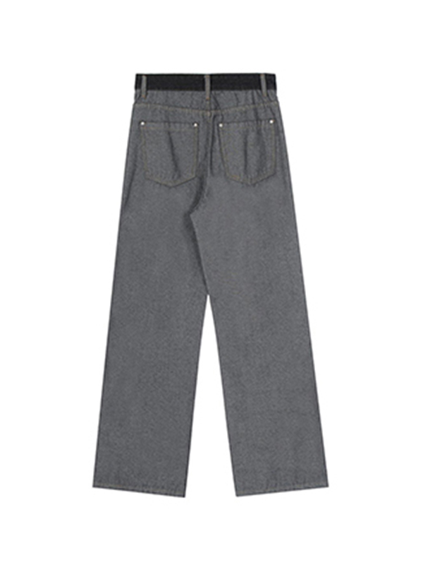 Men's Casual Splice Distressed  Loose Jeans-5