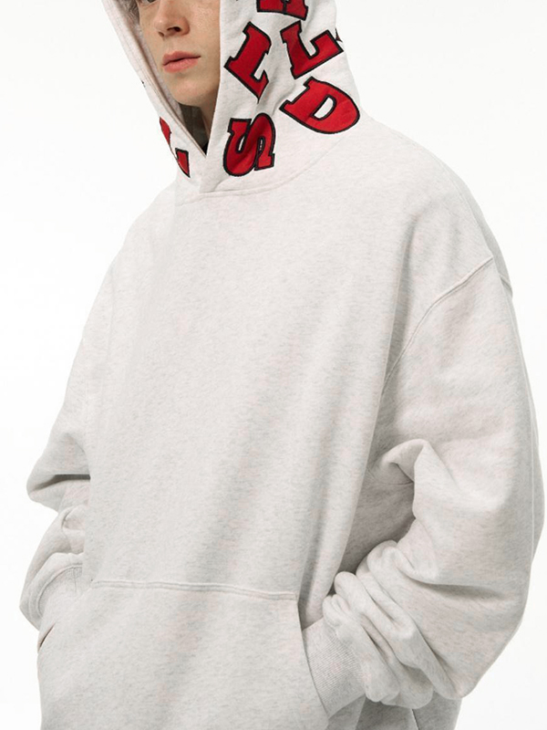 Men's Letter Embroidered Print Oversized Hoodie-1