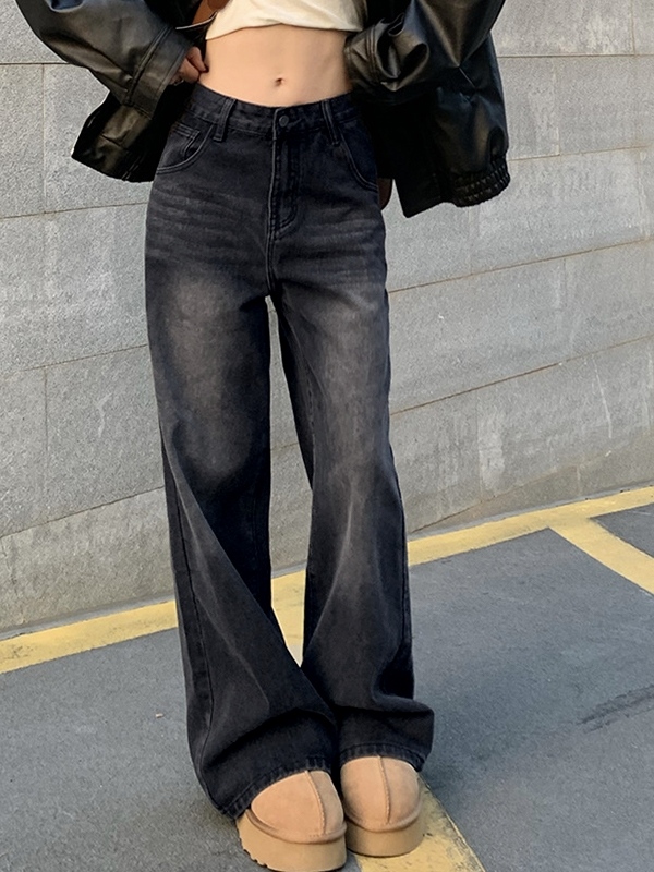 Vintage Black Wash Boyfriend Jeans-2