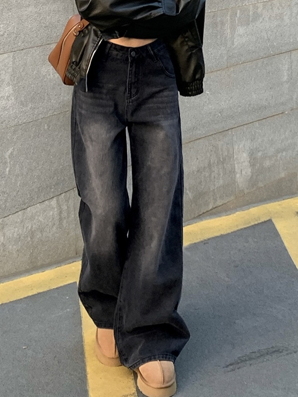 Vintage Black Wash Boyfriend Jeans-1