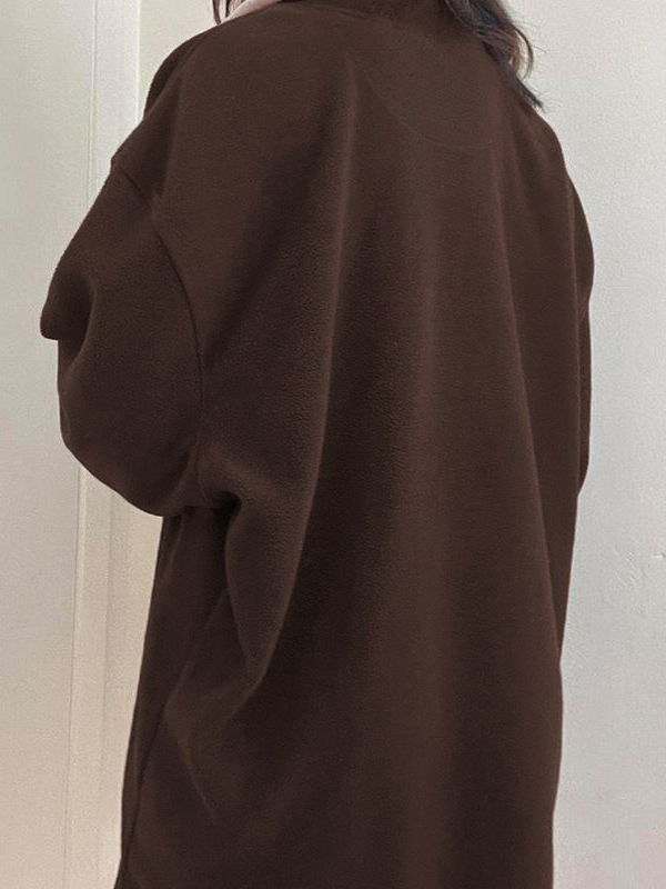 Fleece Patchwork Half Zip Sweatshirt-3