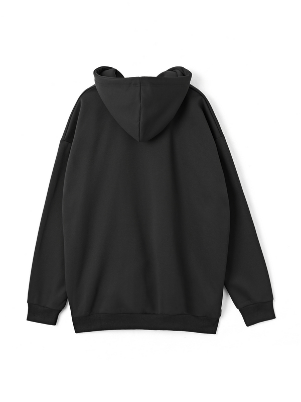 Men's Gothic Skull Print Oversized Hoodie-1