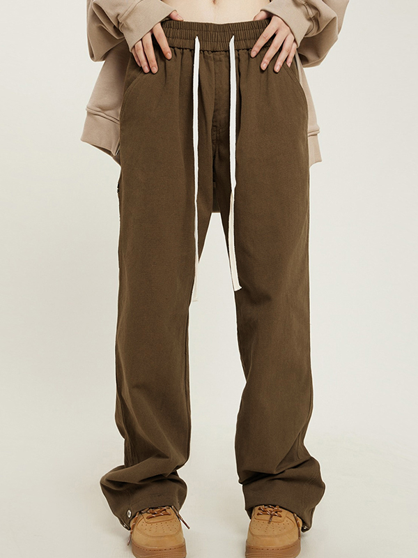 Casual Zipper Decor Cargo Pants-1