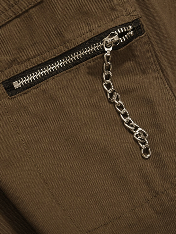 Casual Zipper Decor Cargo Pants-5