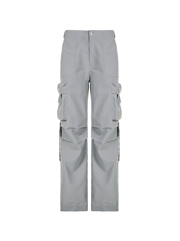 Low Rise Side Zip Up Cargo Pants-3