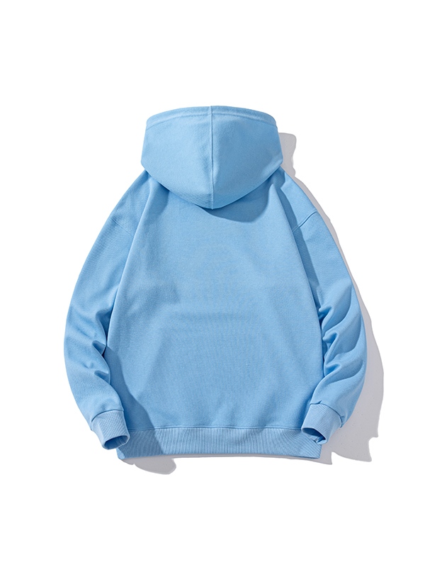 Men’s Solid Color Pure Cotton Drop Shoulder Oversized Hoodie-1