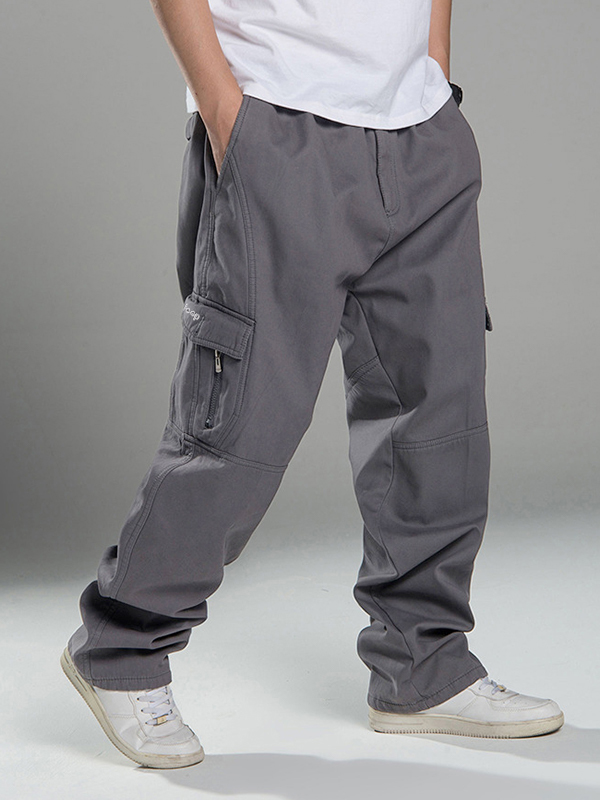 Men's Fleece Lined Casual Cargo Pants-2