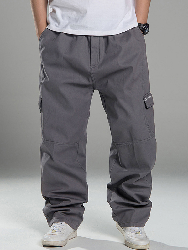 Men's Fleece Lined Casual Cargo Pants-1