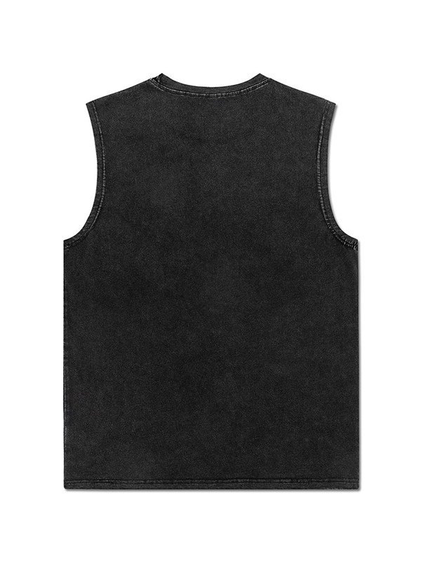 Men's Washed Vintage Cross Graphic Vest-1