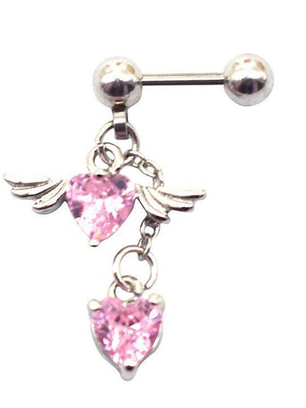 1pc Winged Heart Drop Earring-1