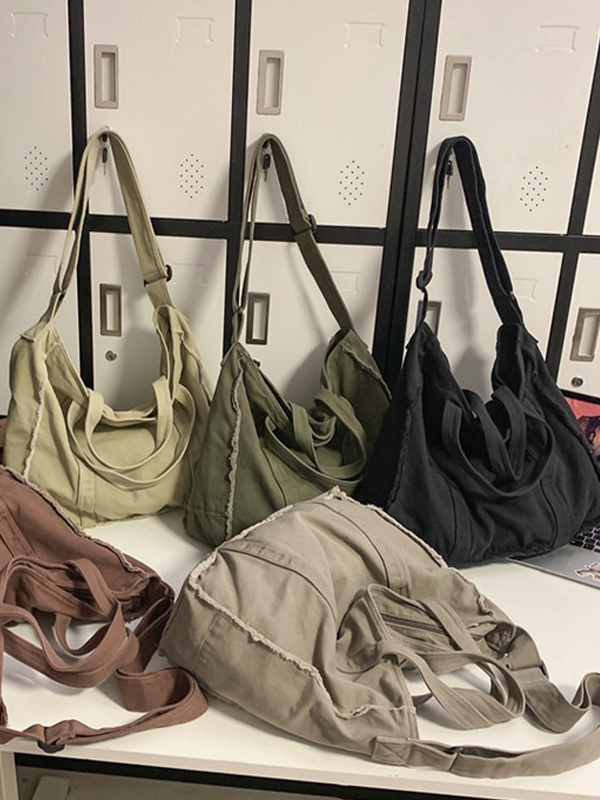 Canvas Burr Large Capacity Crossbody Bag-1