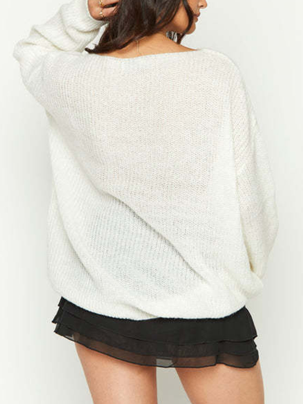 Cutout Baggy Knit Sweater-4